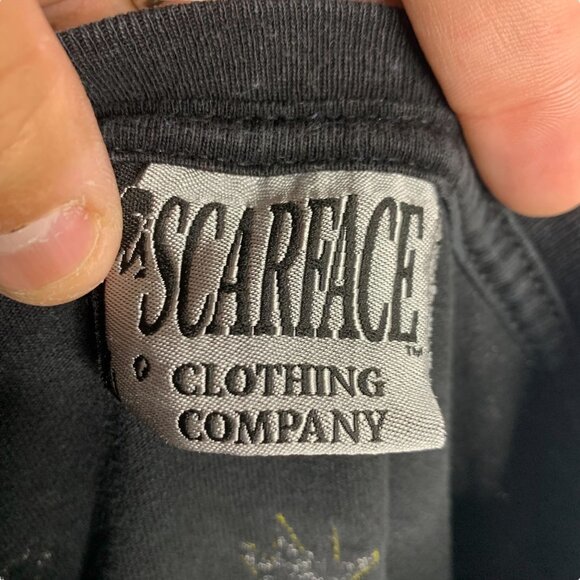 Vintage Mens Rare Scarface Movie Hustler AOP Crewneck Short Sleeve Shirt Sz 2XL - Picture 11 of 11